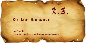 Kotter Barbara névjegykártya