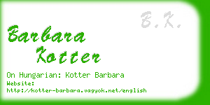 barbara kotter business card